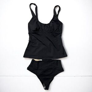 🌻NEW w.tags prAna Mallorca Black Tankini + Black Aurelia  Bottoms Set XS (2)